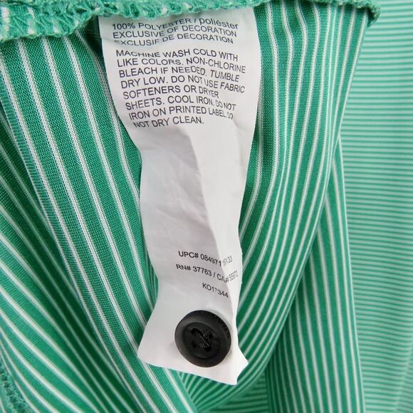 Grand Slam Green & White Striped Golf Polo Men's Large Dri-Flow - Picture 6 of 6